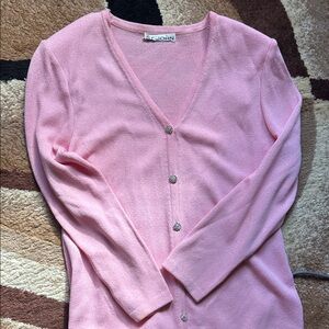St. John Light Pink Cardigan Sweater
